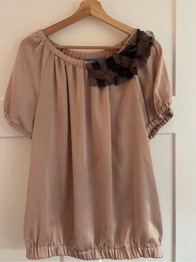 SimplyVera Vera Wang - Blush tone, Short-Sleeved Dressy Top Blouse Women’s XL